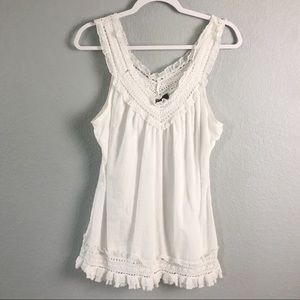 White Ruffled Tank // Passport